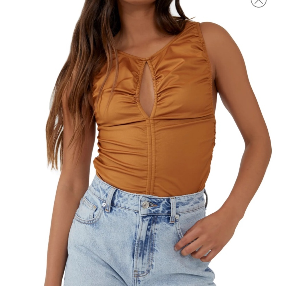Free People NWT Rouched Tank Top, Size Large